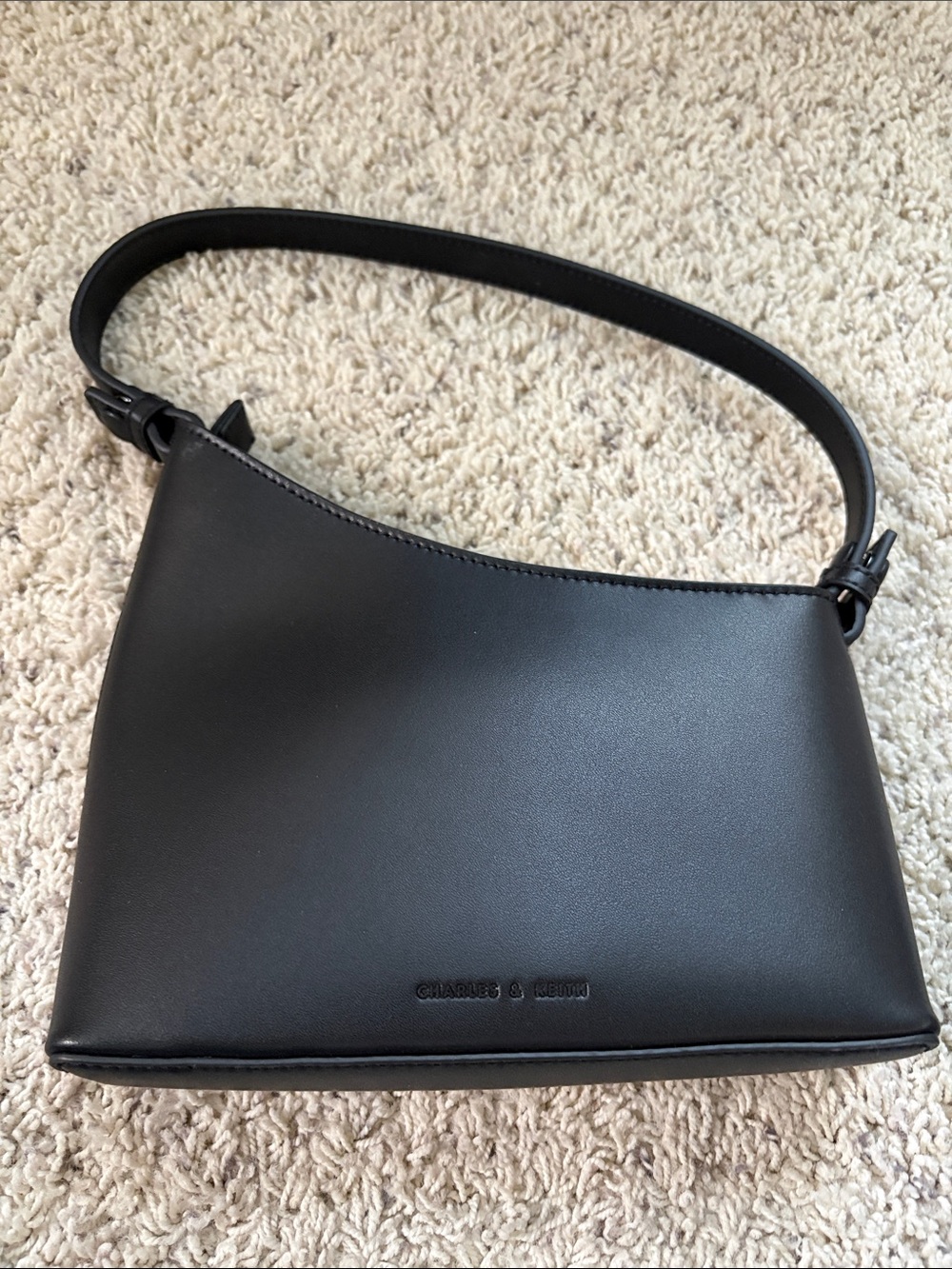 Charles & Keith Smooth Black Shoulder Bag